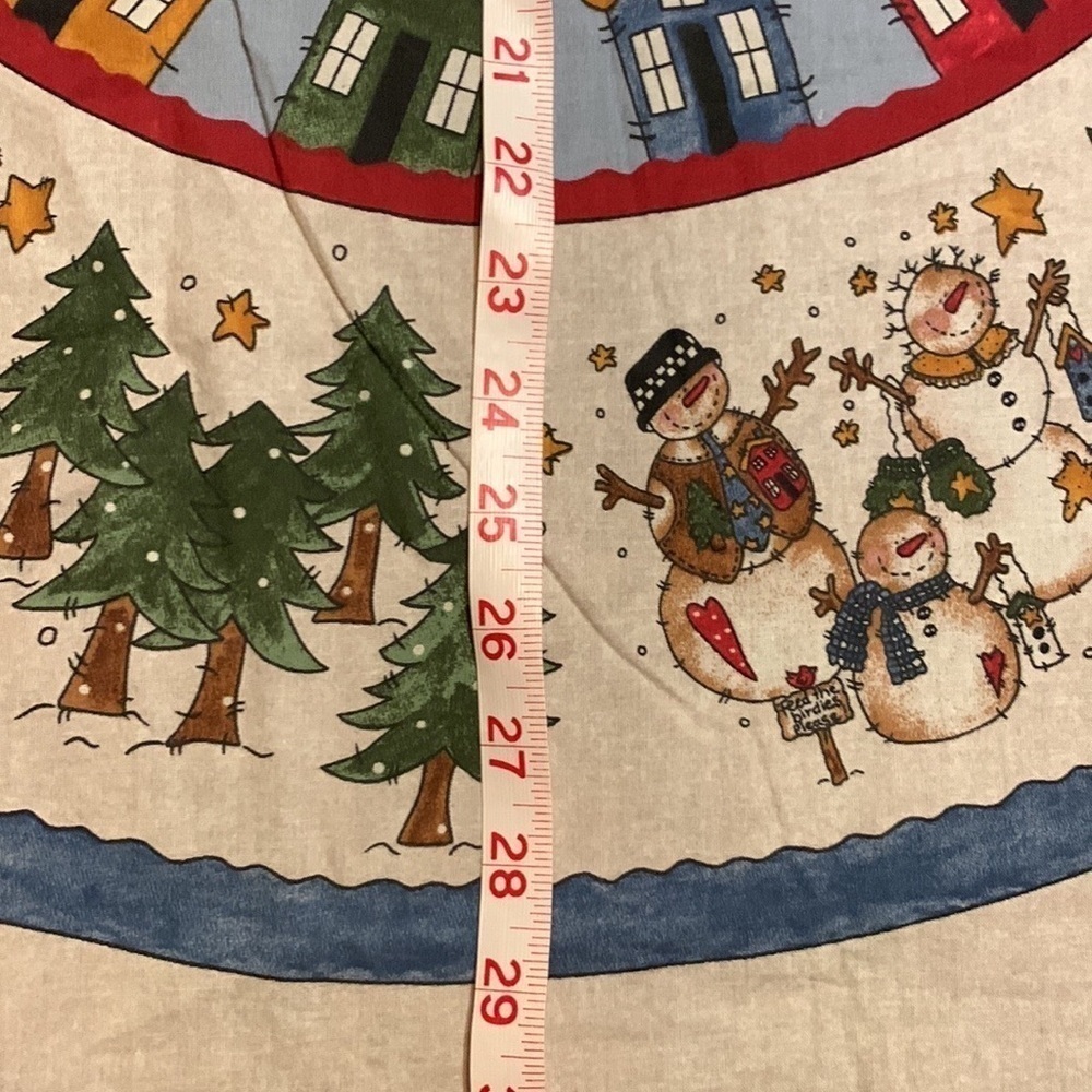 Vintage Let It Snow Christmas tree skirt Sewing panel / fabric - Picture 3 of 8